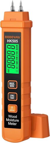 مقياس رطوبة الخشب - نوع الدبوس، معايرة 7 مواد محمولة وتنبيه 3 ألوان، نطاق 0.0-58.0% ±2.0% دقة لسجلات الخشب والجدران الخرسانية والحوائط الجافة - تمنع التشوه والتقشير in Kuwait