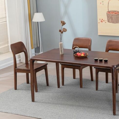 Office Chair Wujinmu Walnut Furniture Tea Table Mortise and Tenon Rectangular Solid Wood Home Black Walnut Shuke Dining Chair Home Office Desk Chairs in Saudi Arabia