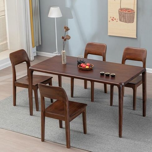 Office Chair Wujinmu Walnut Furniture Tea Table Mortise and Tenon Rectangular Solid Wood Home Black Walnut Shuke Dining Chair Home Office Desk Chairs in Saudi Arabia