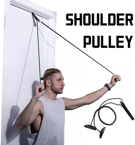 الرقبة والأكتاف ممارسة التوتر حبل الكتف بكرة للعلاج الطبيعي، والرياضة العلاج الطبيعي حزام بكرة الكتف، على نظام بكرة الباب لإعادة تأهيل الكتف، الصالة الرياضية العمل بها in Kuwait