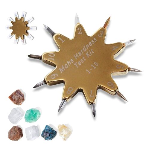 1-10 Scratch Tester, Portable Mohs Hardness Tester, Mineral & Rock Hardness Pen, 10-Pointed Star Design, Clearly Marked Hardness Grades, Scratch-Resistant, for Mineral, Gemstone, Rock in Kuwait