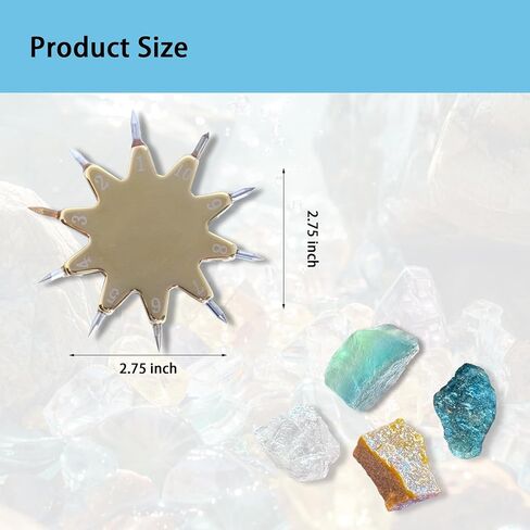 1-10 Scratch Tester, Portable Mohs Hardness Tester, Mineral & Rock Hardness Pen, 10-Pointed Star Design, Clearly Marked Hardness Grades, Scratch-Resistant, for Mineral, Gemstone, Rock in Kuwait