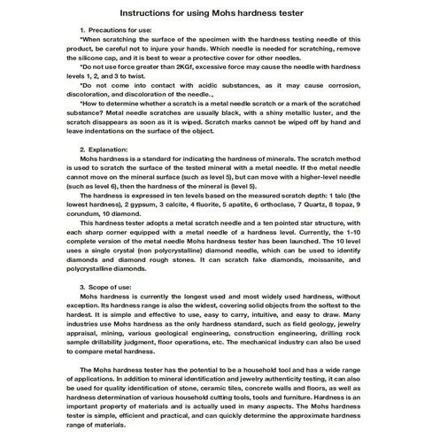 1-10 Scratch Tester, Portable Mohs Hardness Tester, Mineral & Rock Hardness Pen, 10-Pointed Star Design, Clearly Marked Hardness Grades, Scratch-Resistant, for Mineral, Gemstone, Rock in Kuwait