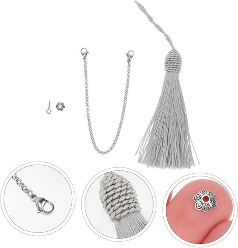 GALPADA 17-Tone Kalimba Tremolo Chain Zinc Alloy Thumb Piano Accessory Tassel Practical Kalimba Supply for DIY Music Decoration in Saudi Arabia