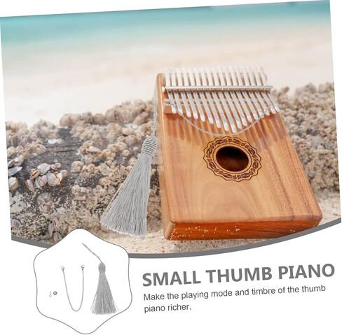 GALPADA 17-Tone Kalimba Tremolo Chain Zinc Alloy Thumb Piano Accessory Tassel Practical Kalimba Supply for DIY Music Decoration in Saudi Arabia