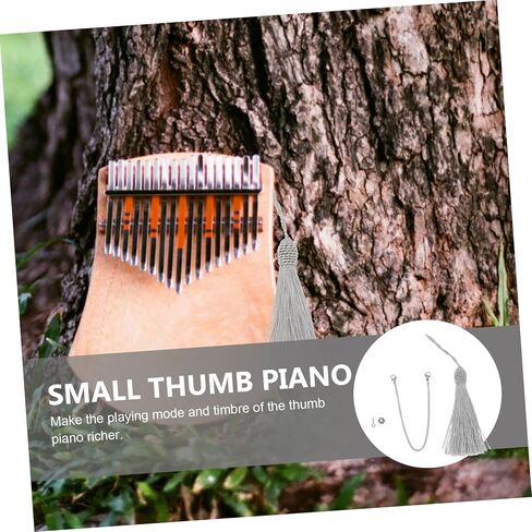 GALPADA 17-Tone Kalimba Tremolo Chain Zinc Alloy Thumb Piano Accessory Tassel Practical Kalimba Supply for DIY Music Decoration in Saudi Arabia