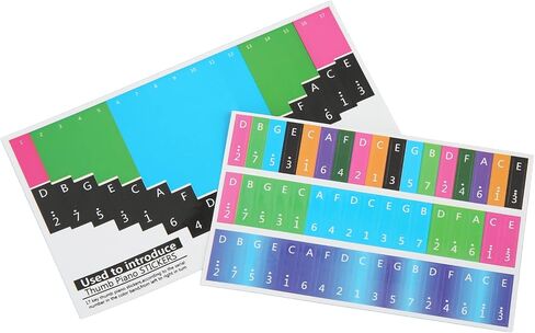 Piano Keyboard Stickers, Kalimba Scale Sticker Note Letters Labels Training Note Decoration Sign for Starter Beginner (17-tone thumb piano universal) in Saudi Arabia