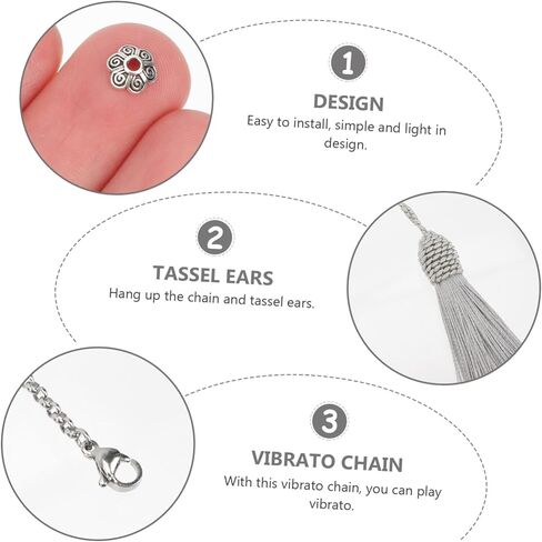 BESPORTBLE 17-Key Tremolo Chain for Kalimba Zinc Alloy Thumb Piano Accessory Musical Chain for Decoration and Replacement in Kuwait