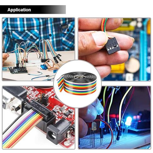20 Pin Rainbow Color Flat Ribbon Cable 3M/9.84ft IDC Wire Cable 1.27mm Flat Ribbon Cable Connecting Cable with FC-20P IDC Sockets Female Connector for 2.54mm Connectors in Saudi Arabia