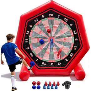 Inflatable Soccer Dart Board with Air Pump, 7FT Giant Inflatable Airtight Kick Darts, Thickened PVC Heavy Duty Target, Blow up Soccer Dart for Yard & Lawn Outdoor Games in Saudi Arabia