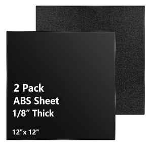2 Pack ABS Thermoplastic Sheet 12×12×0.12In Black ABS Plastic Sheets with Protective Films Matte and Frosted Surfaces for DIY Crafts Projects in Kuwait