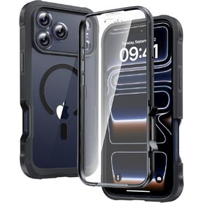 Diaclara Magnetic مصمم لـ iPhone 17 Pro Max Case Case Case Case Case ، [متوافق مع Magsafe] غطاء إثبات الإسقاط العسكري مع واقي شاشة مضاد للخلع حساس لللمس ، أسود in Kuwait