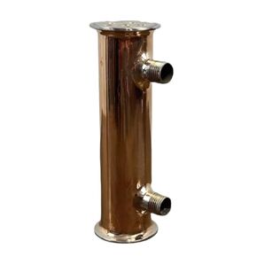 مشبك 4 بوصة (102 مم) OD119 مم مكثف نحاسي، ارتداد، مزيل للبلغم مع مداس ذكر 1/2 بوصة للتقطير، الطول 200 مم in Kuwait