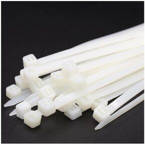 روابط كابل بيضاء 18 بوصة 100 حزمة - 60 رطل شاقة للأشعة فوق البنفسجية مقاومة نايلون الرمز البريدي للاستخدام الداخلي في الهواء الطلق in Kuwait