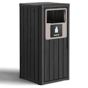Outdoor Trash Can Waterproof Resin Patio Garbage Can for Outdoor Trash Bin for Patio, Garden, Black (22 Gallon) in Saudi Arabia