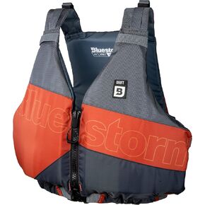 سترة نجاة BLUESTORM Drift Kayak (PFD)، قابلة للتعديل بالكامل، مقاس عالمي، معتمدة من خفر السواحل الأمريكي، للتجديف بالكاياك، والتجديف، وSUP، وصيد الأسماك والمزيد in Kuwait