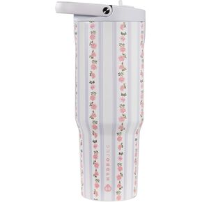 HydroJug Sport - كوب من الفولاذ المقاوم للصدأ مزود بماصة، معزول بالفراغ، زجاجة مياه مقاومة للتسرب سعة 32 أونصة، تصميم مريح، قابل لإعادة الاستخدام، آمن للاستخدام في غسالة الأطباق، قاعدة مطاطية، متين للصالة الرياضية أو في الهواء الطلق، زهرة الربيع in Kuwait