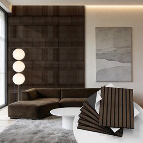 لوحات جدارية خشبية مقشرة وعصا من WADILE مقاس 11.8 بوصة × 15.7 بوصة، لوحات صوتية مزخرفة، لوحات جدارية شرائحية من مادة PVC العازلة للصوت لغرفة المعيشة وغرفة النوم، 8 عبوات in Kuwait