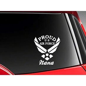 ملصق Air Force Nana ملصق للسيارة والشاحنة والكمبيوتر المحمول من الفينيل العسكري (أبيض) in Kuwait