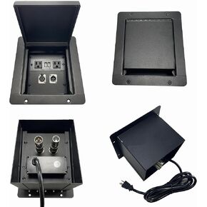 PROCRAFT Mini Gap LID Feed-Thru RECESSED Stage Pocket/Floor Box w/ 1 Wired AC 1 XLR Female 1 XLR Male Made in USA in Kuwait