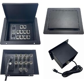 PROCRAFT Large Gap LID Feed-Thru RECESSED Stage Pocket/Floor Box w/ 1 Wired AC 8 XLR Female 2 XLR Male Made in USA in Kuwait