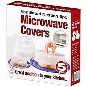 5 Pack Microwave Plate Covers with Steam Vents – Nesting Food Covers, Splatter Guard Lids, Dishwasher Safe Plastic Set – Dependable Industries Inc. Essentials in Kuwait