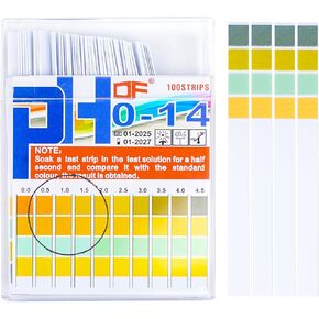 pH Test Strips 0-14, Lanboon 0.5 High Accuracy 100 Litmus Paper pH Strips for Testing Urine, Saliva, Aquariums, Pools, Drinking Water, Wine, Liquid Food, Get Acid-Alkaline Balance Results in Seconds in Kuwait