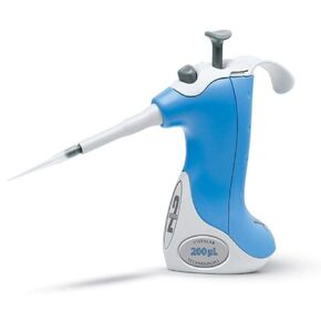 VistaLab 1257-0200 Ovation Fixed Volume Two Stroke BioNatural Pipette, 200 microliter Volume, +/-0.8% Accuracy, Blue in Kuwait