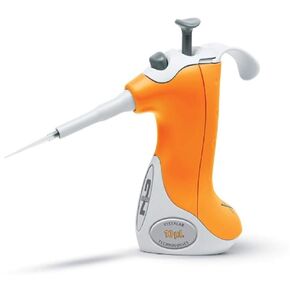 VistaLab 1257-0010 Ovation Fixed Volume Two Stroke BioNatural Pipette, 10 microliter Volume, +/-1.5% Accuracy, Orange in Kuwait