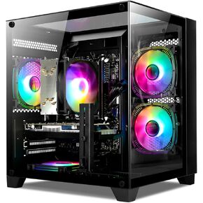 Gaming PC Desktop Ryzen 7 5700X ، Geforce RTX 5060 ، 32G DDR4 RAM ، 1 تيرابايت NVME SSD ، كمبيوتر برج مُعتِف للألعاب ، المنزل والمكتب (أبيض) in Kuwait