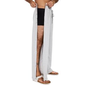 Men’s Post Surgery Tear Away Pants, Side Open Magnetic Breakaway Sweatpants with Pockets, Easy Dressing Loose Fit in Kuwait