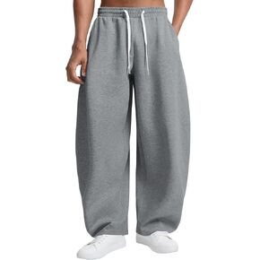 Susclude Mens Baggy Barrel Sweatpants Wide Leg Drawsting Loose Fit Casual Comfy Lounge Lightweight Gym Track Summer Pants in Kuwait