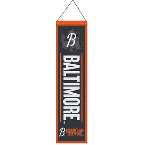لافتة معلقة مطرزة بالصوف العمودي من WinCraft Baltimore Orioles City Edition مقاس 8 × 32 بوصة in Kuwait