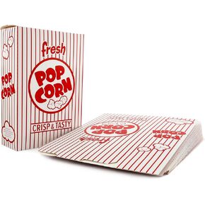 Snappy 4J Red & White Striped Close Top Popcorn Boxes, Popcorn Containers 25 Count, Movie Night Supplies 2.3 oz. Capacity, 5.75" x 2.5" x 8.5" in Kuwait