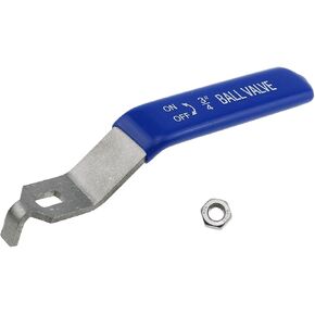 مقبض رافعة من الفولاذ المقاوم للصدأ مع صامولة M10 لصمام الكرة DN20، تشغيل ربع دورة، قبضة بلاستيكية زرقاء ولمسة نهائية مطلية بالكروم (DN20 3/4 بوصة) in Kuwait