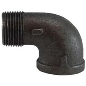 MIDLAND INDUSTRIES 65166 90 deg Street Elbow, 1-1/4 in MPT x 1-1/4 in FPT, Iron, Black, 150 lb in Kuwait