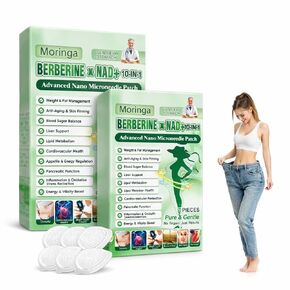 Moringa Berberine Patch – 10-in-1 Nano Microdart Technology, Advanced Herbal Skin Patch for Women & Men, Gentle Non-Irritating Design (2 box) in Saudi Arabia