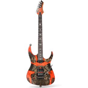 Leo Jaymz Tsunami Deluxe Mahogany Body & Roasted Maple Neck, HH Pickups with Rail, Double-Locking Tremolo, 24 Frets(Violet) in Kuwait