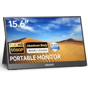 Intehill 14" Portable Monitor 2.5K, 2560x1600 Portable Screen for Laptop, 16:10 Travel Monitor with Tempered Glass, 100% sRGB HDMI Portable Display, Mobile External Display with Stand & Speaker, Q14ZA in Saudi Arabia