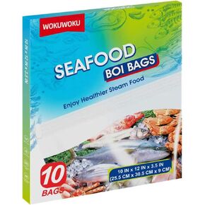 أكياس غليان المأكولات البحرية حقيبة غليان صغيرة الحجم لطهي المأكولات البحرية والأسماك وسرطان البحر والروبيان والخضروات - أكياس الطبخ والتخزين (10، صغيرة) in Kuwait