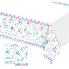 قطعتان من مفارش المائدة ماجونج للاستعمال مرة واحدة لديكورات الحفلات، مقاس 70.8 × 42.5 سم، أغطية طاولات ماجونج بلاستيكية من أجل ليلة اللعب، مستلزمات ماجونج الأمريكية، ديكور سهل التنظيف لنوادي أعياد الميلاد الاجتماعية in Kuwait