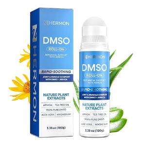 Hermon DMSO Arnica Roll-On: 99.9% درجة صيدلانية نقية مع المغنيسيوم والصبار وفيتامين E 3.4 أونصة سائلة in Kuwait