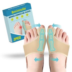 2 Pcs Bunion Corrector For Women & Men - Flexible Breathable Fabric Orthopedic Big Toe Straightener With Bunion Sleeve, Metatarsal Pad & Anti-Slip Straps, For Day And Night Support (COLOR 5, Medium) in Saudi Arabia