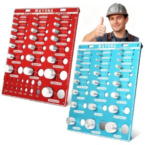 مدقق خيط الصواميل والمسامير من وايونا 66 - 27 مقياس خيط مسمار قياسي و25 متري و14 مقياس لقمة الثقب، أداة تحديد حجم الصواميل والمسمار، مقياس معرف المسمار والصمولة القابل للتركيب على الحائط بمقاييس مزدوجة in Kuwait