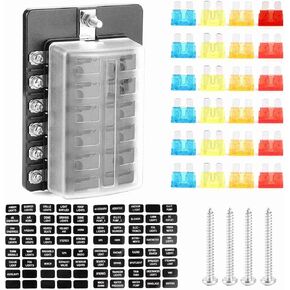 12 - Way Box Blade Block Holder, Car Holder with LED Indicator, Cover for Car Boat Bus Yacht, Includes 24 Blade and Stainless Steel Screws in Kuwait