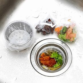100 Pack Kitchen Sink Drain Strainer Mesh Bags White Polyester Disposable Food Waste Catcher Net Filters 3.15 x 3.54 Inch for Bathroom Basin Floor Drain Debris Collection Replacement Accessories in Kuwait