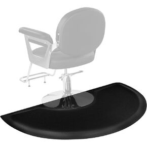 VEVOR Salon Mat for Hair Stylist, 3 x 5 FT Semi-Circle Salon Chair Mat, 1/2-inch Thickened Anti Fatigue Barber Shop Floor Mat with Round Cut Out, Easy-to-Clean PVC Surface & Anti-Trip Beveled Edges in Kuwait