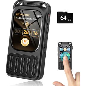 128GB Digital Voice Recorder with Bluetooth & 2" Touchscreen, 3072Kbps HD XIXITPY Voice Activated Recording with Password, Playback, A-B Repeat, MP3 for Lectures, Meetings, Interviews in Saudi Arabia