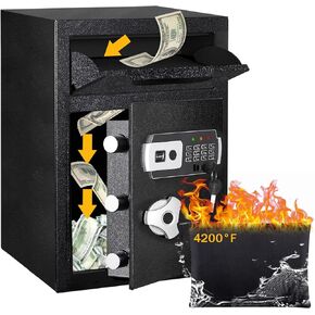 2.5 CUB Depository Drop Safe، صندوق قفل بفتحة أمامية مع مجموعة رقمية ومضادة للصيد، صندوق آمن للودائع الصامتة، آمن للأموال النقدية لنفقات مكتب الأعمال والمنزل in Kuwait