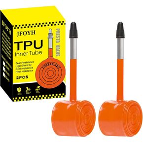 JFOYH TPU Road Bike Inner Tube 700C x 18–32, 2-Pack Ultralight Bicycle Tube with 45mm / 65mm / 85mm Presta Valve, Compatible with Road & Gravel Bikes in Kuwait